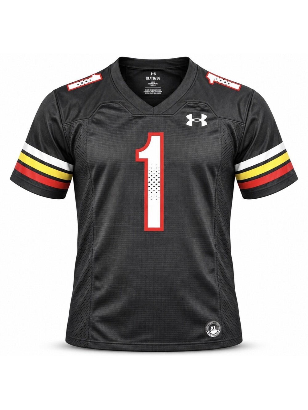 Under Armour Maryland Terrapins Football Jersey Men's XL Black #1 Terps NCAA NWT